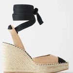 ZARA NEW  Two Tone Lace Up Wedge Sandal Bloggers Fave Comfort EU 41 US 10 Photo 0