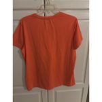 Merrell Women Orange Striped V Neck Athletic T Shirt Top Size L Photo 4