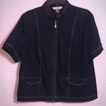 Short Sleeve Dark Navy Blue Full Zip Jacket Size 14 Photo 0