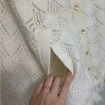 American Vintage Vintage Wintuck Collared Knit Cape with Fringe in White - OS Photo 2