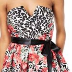 Teeze Me Strapless Animal Print with Red Roses Party Dress, Size 3/4, NWT C27 Photo 4