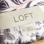Loft Ann Taylor Pink & Gray Floral Button Front Belted A-Line Dress Size Medium Photo 4
