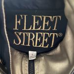 Fleet Street  Jacket Women’s Small Black Gold Mid Length Trench Coat Classic Zip Photo 7