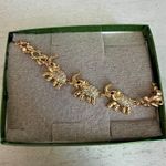NIB Gold Elephant Charm Bracelet Black Photo 1