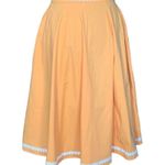 Collectif Matilde Heart Trim Swing Skirt Orange Retro Circle A Photo 3