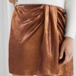 & Other Stories Paris Atelier & Other Stories Gold Draped Metallic Satin Mini Skirt NWT Size 0 Photo 0