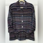 draper's & damon's DRAPERS and Damon’s Black W/Gold Metallic, Blue, Pink, Purple Stripes Size Large Photo 4