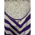 Bobbie Brooks Purple White Lace Back Tank Mini Dress Waist Tie Size 1X Plus Size Photo 4