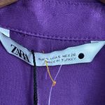 ZARA Purple Satin Effect Wrap Shirt Dress NEW Mini Size Small Blogger Fav Night Photo 12