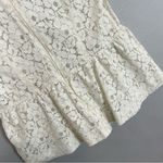 French Connection Lace Top Off-White Peplum Waist Short Sleeves Size 4 Coquette Photo 8