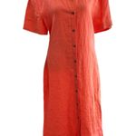 Theory  Mermaid Linen Shirtdress Bright Coral Size 6 NWT Resort Quiet Luxury Photo 0