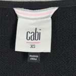 CAbi Offhand Cardigan Sweater Open Front Tie Neck Pockets Knit Cotton Black XS Photo 4