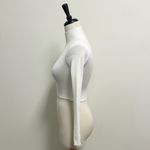 NVGTN Off White Ribbed Long Sleeve Turtleneck Form Fitting Crop Top Medium NWT Photo 3