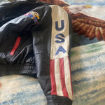 Vintage leather veteran of foreign wars bomber jacket XL Black Photo 12