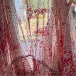 Princess Polly  Cream & Red Floral Sheer V-Neck Wide Smocked Waist Mini Dress 8 Photo 11