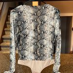Windsor Snakeskin Deep Vneck Bodysuit Photo 1