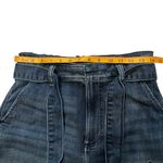 EXPRESS Super High Rise Paper Waist Bag Shortie, Dark Wash, Sz 4 Photo 7