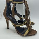 Jerome Dreyfuss Bea Fringe Leather Sandal Heels Size EU 39 Color Block Brown Photo 6