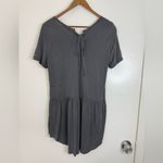 Mote, gray, drop waist, tunic top, short sleeve, lace up back M Gray Size M Photo 4