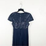 Tadashi Collection 100% Silk Sequin Top Chiffon Skirt Back Zipper Dress Size 12 Photo 6