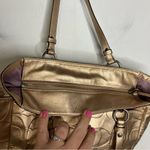 Coach  gold zip top shoulder bag 12” x 9” x‎ 4” Photo 9