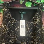 Ralph Lauren Lauren Blouse Top 8 Sleeveless Floral Gold New Year Lined Workwear Photo 1