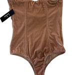 Lulus Lulu’s Luxurious Life Blush Pink Velvet Strapless Bodysuit Photo 7