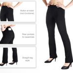 NWT YOGIPACE Straight Leg
Yoga Dress Pants, Back Pockets Black Size Small Short Photo 1