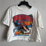Indianapolis Motor Speedway Indy 500 White Graphic Cropped Tee Womens L Causal Size L Photo 0