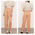Vince Pleated Front Tapered Pants 8 Linen Blend Photo 1