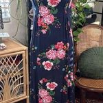 Free People  Intimately Blue Floral V-back Maxi Slip Dress Photo 0
