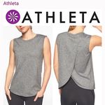 Athleta  Heather Gray Sunlover UPF Activewear Back Split Tank Top S Photo 5