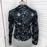Nanette Lepore  Floral Embroidered Cotton Blazer Jacket Sky Blue Black Size 2 Photo 3
