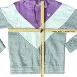 FILA Purple White Gray Retro Chevron 1/4 Zip Pullover Sweatshirt Fleece size S Photo 4