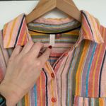 Anthropologie Pilcro Long Sleeve Stripe Button Down Oversized Shirt Blouse Multi Photo 4