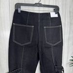 We Wore What NWT  Black Bowery Pant Rigid Denim Belted Contrast Stitch size 27 NEW Photo 5