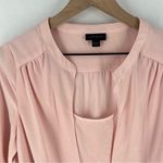 J. Jill Layered Crossover Faux Wrap Crepe Chiffon Soft Ballet Pink Blouse Size XS Photo 2