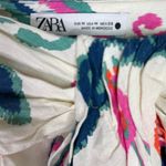 ZARA Pareo Linen Blend Front Knot Wrap Look High Waisted Midi Skirt M Multicolor Photo 9