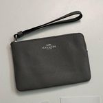 Coach Wristlet Wallet Pouch Corner Zip Credit Card Phone Travel Leather Grey Photo 0