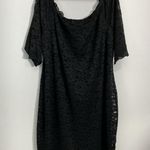 Lane Bryant Womans 26 Black Lace Lined Off The Shoulder Midi Shift Dress Photo 0