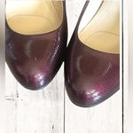 Calvin Klein Renni Snakeskin Burgundy Pump Heels Almond Round Toe Size 7.5 Photo 6