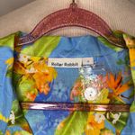 Roller Rabbit  Blue 100% linen Floral Button Down Shirt Photo 1