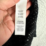 Chico's Cardigan Womens Small Black Open Front Sleeveless Longline Tweed Boho Photo 5