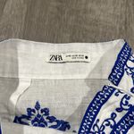 ZARA XS - Blue and White Linen Tiered Skirt Photo 5