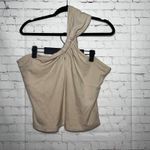 Anthropologie Dolan Grecian Knotted One Shoulder Ribbed Beige Top Women's Size L Tan Size L Photo 3