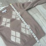Magaschoni  Cashmere Sweater argyle crewneck long sleeve womens Pink (small) Photo 6