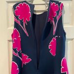 Anne Klein Floral Midi Dress Scuba Navy Pink Fit & Flare Sleeveless Size XL Photo 6