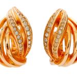 Christian Dior Authentic Dior Vintage Rhinestone Clip-On Earrings | Gold Plated Photo 0