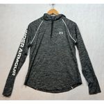 Under Armour  Velocity Wordmark Hoodie Top Black/Gray Shirt Loose Fit Women's L Photo 2