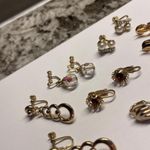 Monet Lot Of 6 Vintage Clip-on Screw On Costume Earrings Gold Tone 1 Signed Photo 2